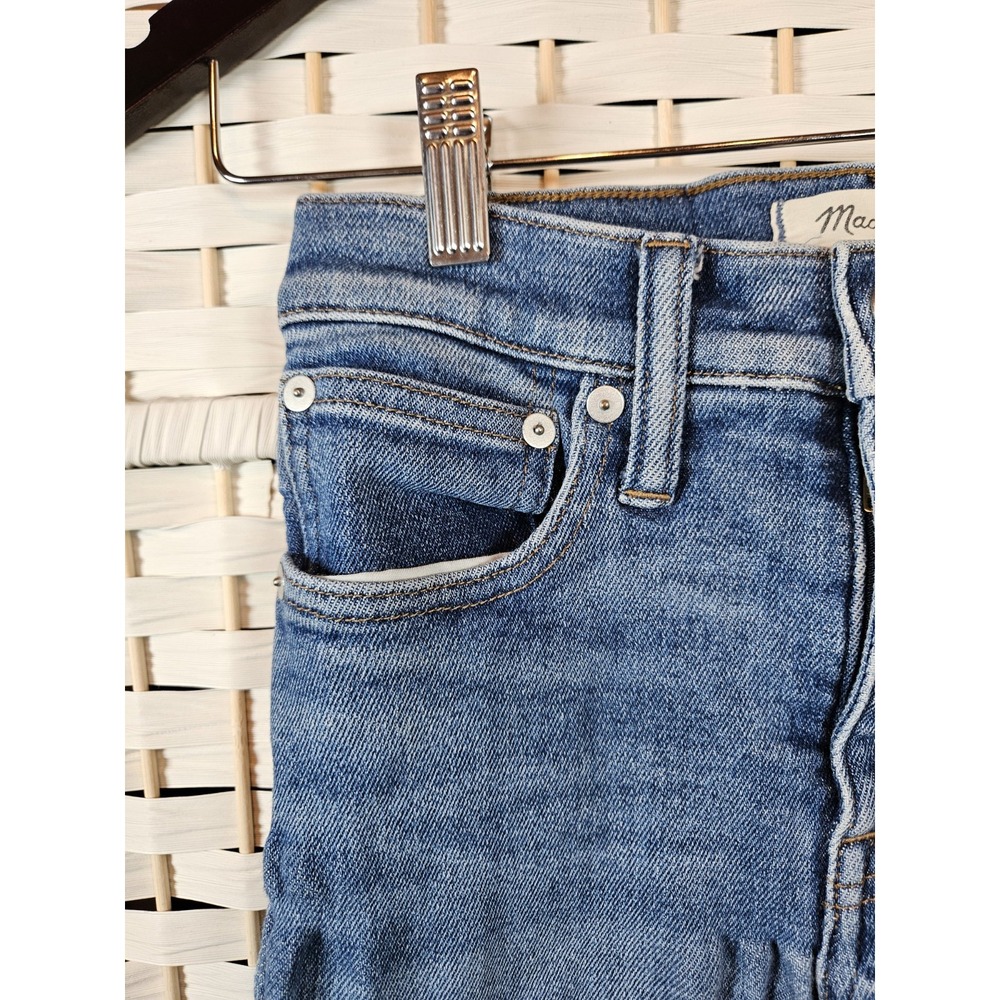 Madewell Jeans Women's Size 24 Blue Cali Demi Boot Raw Hem Casual Western *flaw* - Picture 3 of 12
